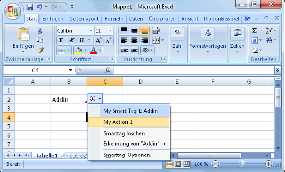 Excel Smarttags erstellen
